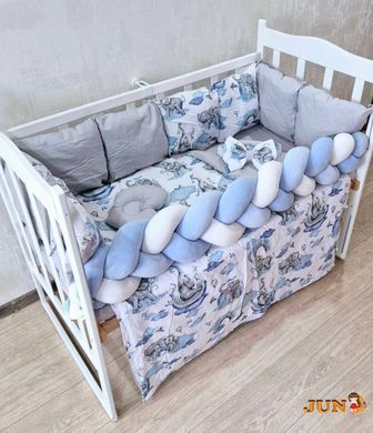 Комплект постільної білизни Bonna Elegance New в дитяче ліжечко Слоненя Блакитне