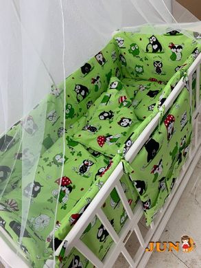 Комплект постельного белья в детскую кроватку Qvatro Gold RG-08 рисунок салатовая (совы)