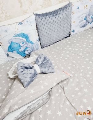 Комплект постільної білизни Bonna Mini Print в дитяче ліжечко Сірий