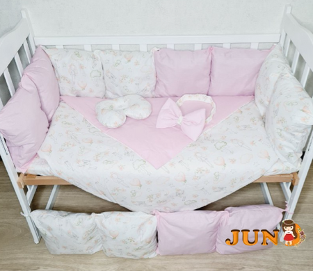 Комплект постельного белья Bonna Eco в детскую кроватку Ангел Розовый