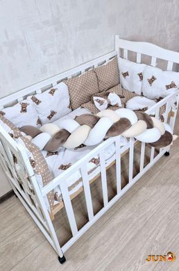 Комплект постільної білизни Bonna Elegance New в дитяче ліжечко Ведмеді Коричнево-бежеві