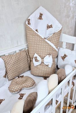 Комплект постільної білизни Bonna Elegance New в дитяче ліжечко Ведмеді Коричнево-бежеві