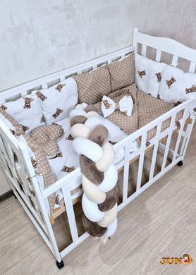 Комплект постільної білизни Bonna Elegance New в дитяче ліжечко Ведмеді Коричнево-бежеві