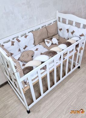 Комплект постільної білизни Bonna Elegance New в дитяче ліжечко Ведмеді Коричнево-бежеві