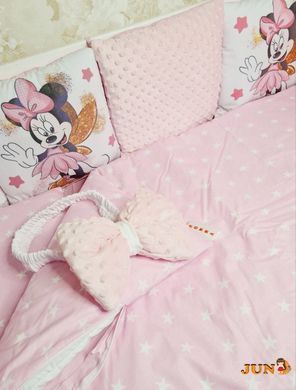 Комплект постільної білизни Bonna Mini Print в дитяче ліжечко Рожевий
