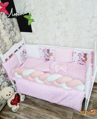 Комплект постільної білизни Bonna Mini Print в дитяче ліжечко Рожевий