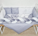 Комплект постільної білизни Bonna Elegance в дитяче ліжечко Біло-Сірий