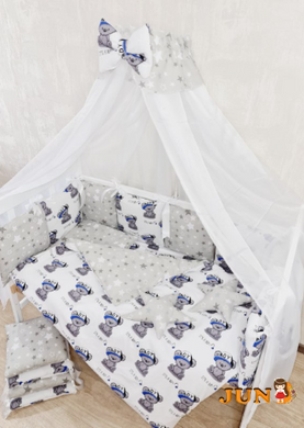 Комплект постільної білизни Bonna Elit в дитяче ліжечко Тедді Сірий