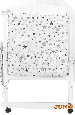 Комплект постільної білизни в дитяче ліжечко Qvatro Gold RG-08 малюнок білий (сірі зірки)