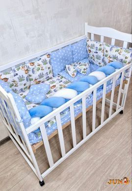 Комплект постільної білизни Bonna Elegance New в дитяче ліжечко Лісні звірятка Блакитні зірки