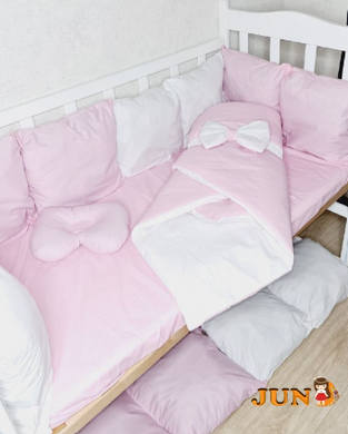 Комплект постільної білизни Bonna Eco в дитяче ліжечко Рожевий Однотон