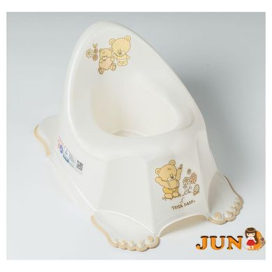 Горщик з антиковзаючим покриттям Tega TEDDY BEAR Anti slip potty MS-013-118 white pearl (білий)