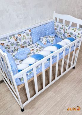 Комплект постільної білизни Bonna Elegance New в дитяче ліжечко Лісні звірятка Блакитний