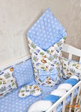 Комплект постільної білизни Bonna Elegance New в дитяче ліжечко Лісні звірятка Блакитний
