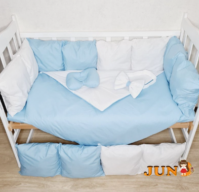 Комплект постільної білизни Bonna Eco в дитяче ліжечко Блакитний Однотон