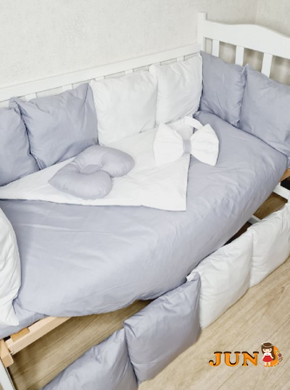 Комплект постельного белья Bonna Eco в детскую кроватку Серый Однотон