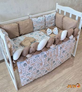Комплект постільної білизни Bonna Elegance New в дитяче ліжечко Тваринки Коричневі