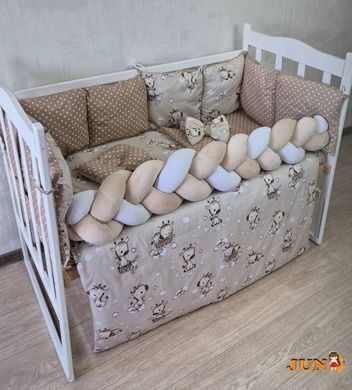 Комплект постільної білизни Bonna Elegance New в дитяче ліжечко Жирафка Світло Коричневі