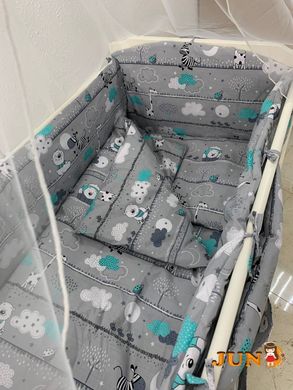 Комплект постельного белья в детскую кроватку Qvatro Gold RG-08 рисунок серая (мишки)