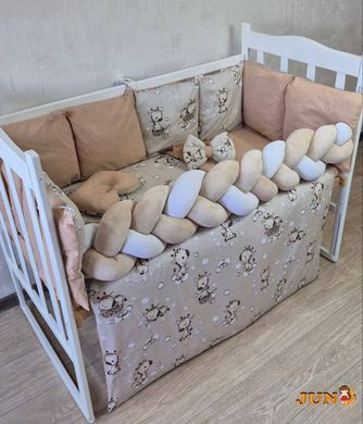 Комплект постільної білизни Bonna Elegance New в дитяче ліжечко Жирафка Однотон Коричневі