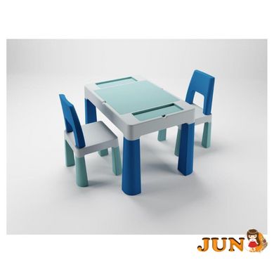 Комплект стіл та 2 стільці Tega Multifun 1+2 TI-011-173 turquoise / navy / grey (бірюзовий / синій / сірий)