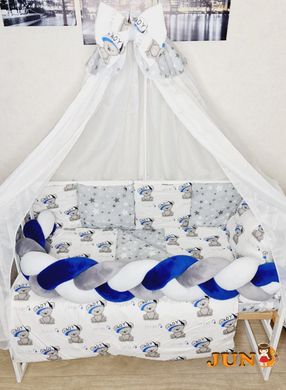 Комплект постільної білизни Koss its a boy в дитяче ліжечко синій-сірий-білий 2