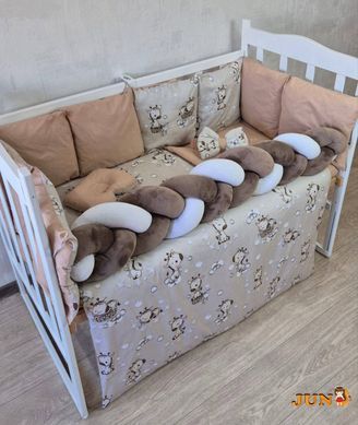 Комплект постільної білизни Bonna Elegance New в дитяче ліжечко Жирафка Однотон Темно Коричневі