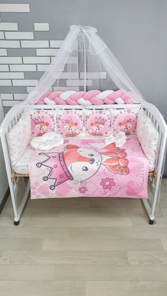Комплекти постільної білизни, в дитяче ліжечко. Лисички рожеві (без балдахина)