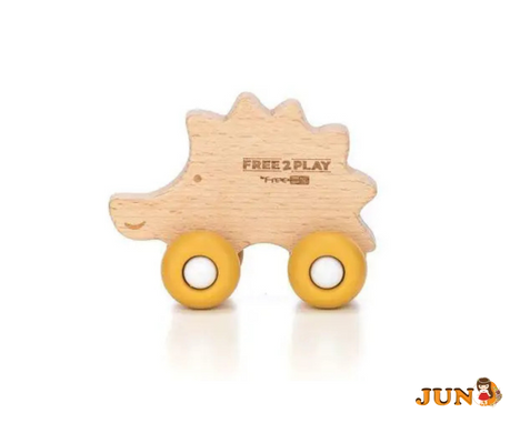 Деревянная игрушка FreeON ежик на силиконовых колесах