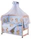 Комплект постільної білизни в дитяче ліжечко Qvatro Gold RG-08 малюнок блакитна (ведмедики сплять)