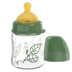 Пляшечка з широким горлом та латексною соскою зелена NIP Cherry Green S 150 мл 0+