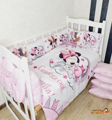 Комплект постельного белья Bonna Print в детскую кроватку Микки Маус розовый