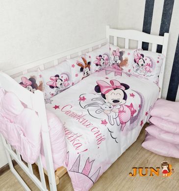 Комплект постельного белья Bonna Print в детскую кроватку Микки Маус розовый