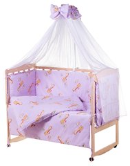 Комплект постельного белья в детскую кроватку Qvatro Gold RG-08 рисунок сиреневая (жирафик)