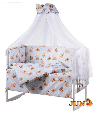 Комплект постельного белья в детскую кроватку Qvatro Gold RG-08 рисунок голубая (винни-пух, тигра, пятачок)