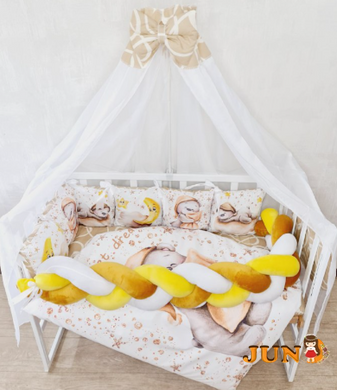 Комплект постільної білизни Bonna Premium в дитяче ліжечко Ведмедик Бежевий