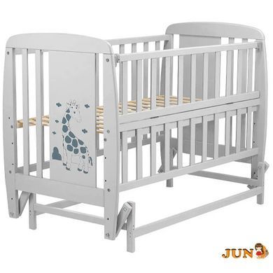 Ліжко ДУБОК Жирафік DJMO-02 маятник, відкидний бік бук слонова кістка сірий