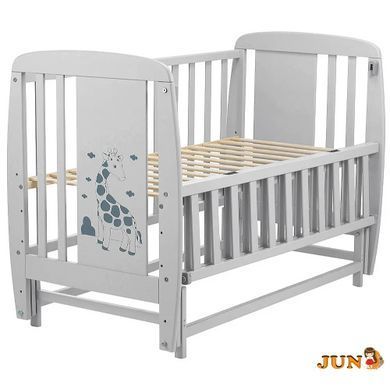 Ліжко ДУБОК Жирафік DJMO-02 маятник, відкидний бік бук слонова кістка сірий