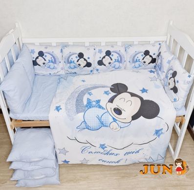 Комплект постельного белья Bonna Print в детскую кроватку Мики Маус синий