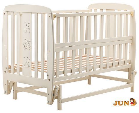 Кровать Babyroom Друзья DDMO-02 маятник, откидная сторона бук слоновая кость