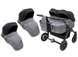 Коляска 2 в 1 для двойни Bair Sorento DUO BS-04 графит/черный
