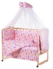 Комплект постельного белья в детскую кроватку Qvatro Gold RG-08 рисунок розовая (котята)