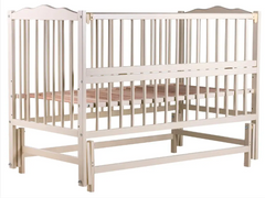 Детская кроватка для новорожденных "Ангелина-2" без ящика, с маятником слоновая кость