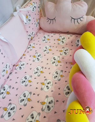 Комплект постельного белья Bonna Koss в детскую кроватку Панда Розовый