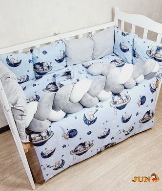 Комплект постільної білизни Bonna Elegance в дитяче ліжечко Космос сірий