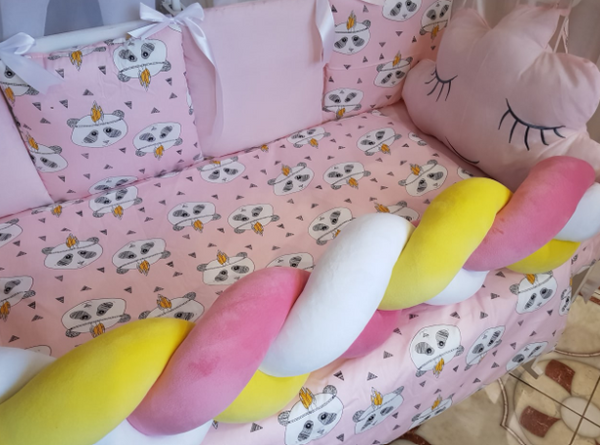 Комплект постельного белья Bonna Koss в детскую кроватку Панда Розовый