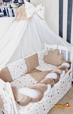 Комплект постільної білизни Koss зірки в дитяче ліжечко коричневе