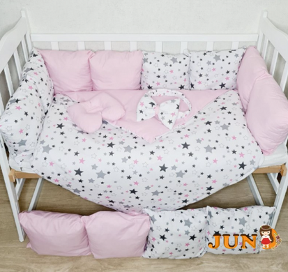 Комплект постельного белья Bonna Eco в детскую кроватку Корона Розовый