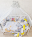 Комплект постільної білизни Bonna Premium в дитяче ліжечко Тедді Сірий