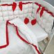 Комплект постельного белья в детской кроватке - Бело-красные бомбоны